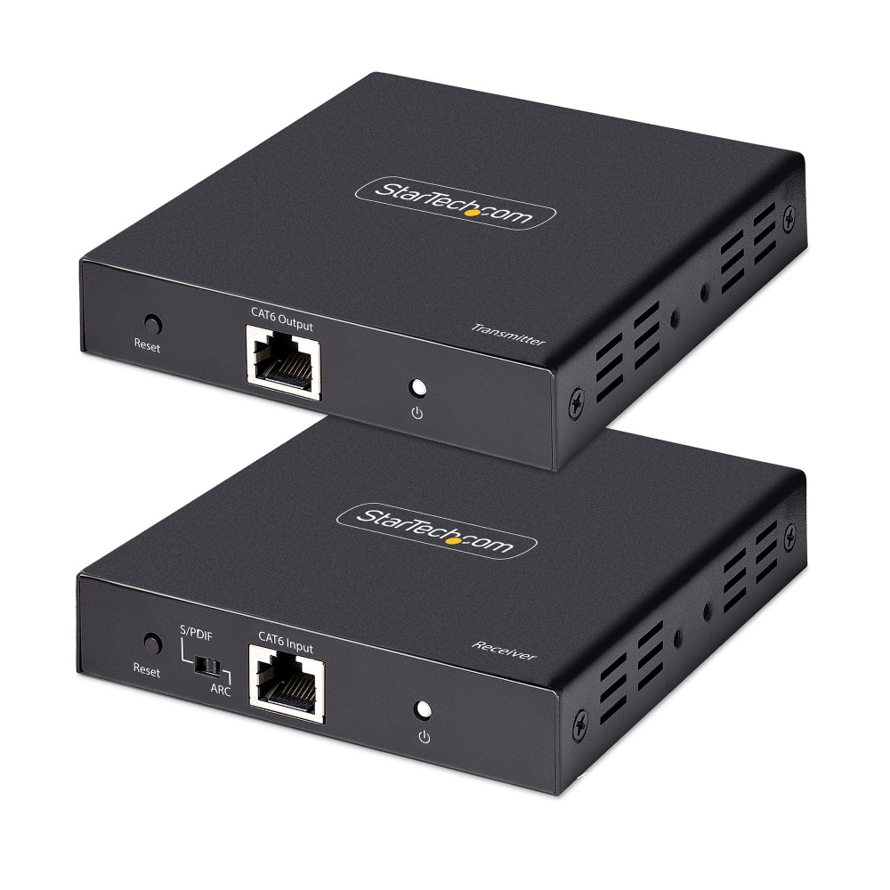 StarTech.com Transmisor y Receptor Alámbrico por Cable Cat5/Cat5e/Cat6, Entrada 1 x RJ-45 1 x HDMI, Salida 1 x RJ-45 2 x HDMI, hasta 70 Metros 