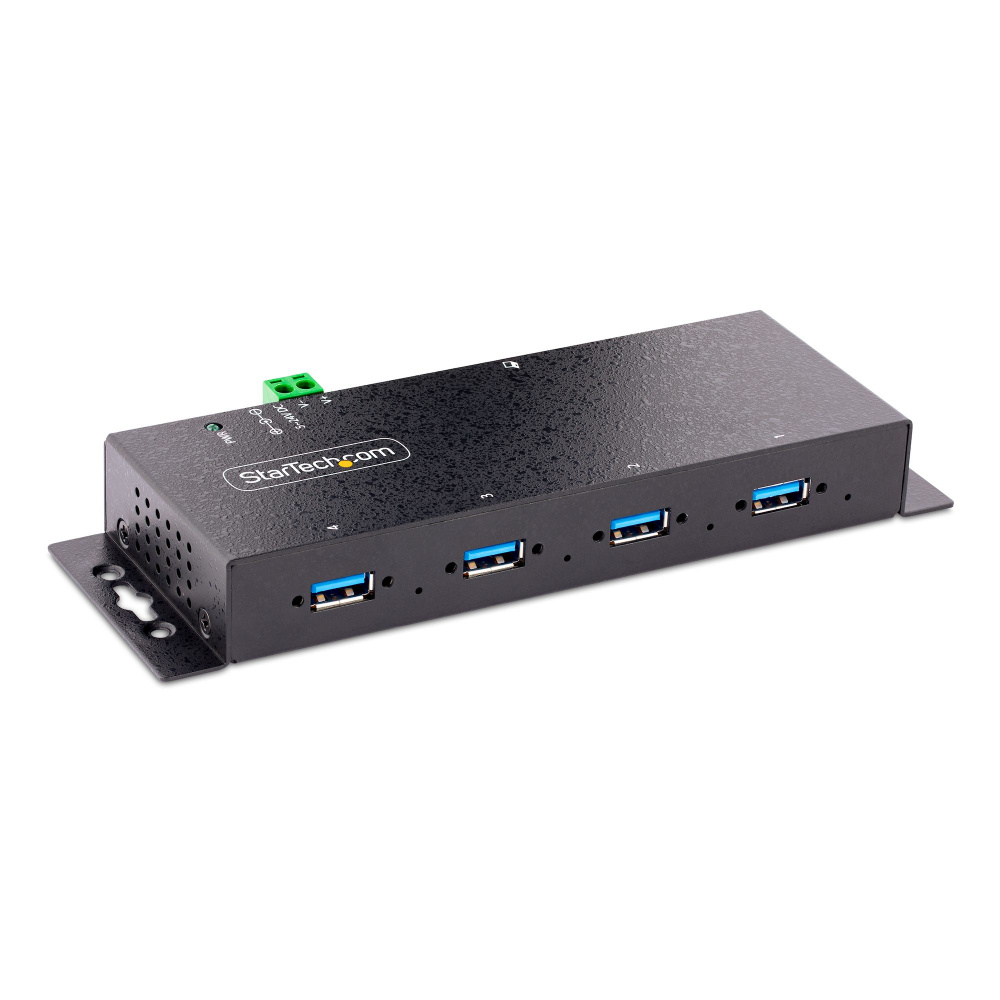 StarTech.com Hub Industrial, 5000 Mbit/s, USB 3.0 de 4 Puertos, Negro