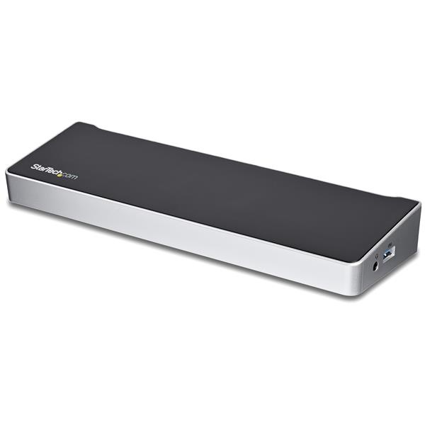 StarTech.com Docking Station DK30CH2DEP USB-C, 2x USB 3.0, 1x HDMI, 2x DisplayPort, 1x RJ-45, Plata/Negro