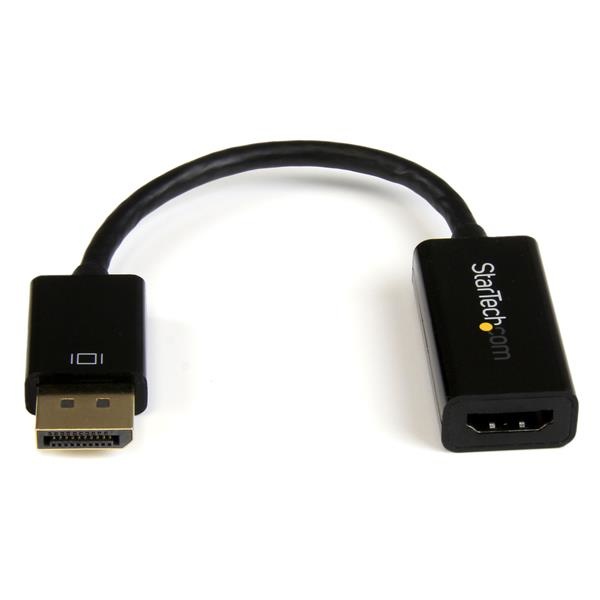 Startech.com Convertidor de Video DisplayPort Macho - HDMI Hembra, 15cm, Negro
