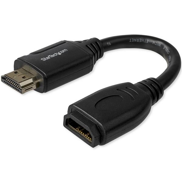 StarTech.com Cable HDMI 2.0 Macho - HDMI 2.0 Hembra, 4K, 60Hz, 15cm, Negro