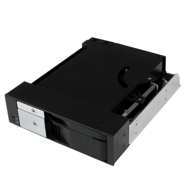 StarTech.com Rack Móvil Backplane de 2 Discos Duros SATA/SAS de 3.5/2.5", sin Charola, para 2 Bahías de 5.25"