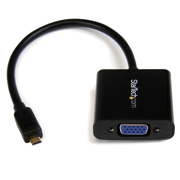 StarTech.com Adaptador Micro HDMI 19-p Macho - VGA 15-p Hembra, Negro