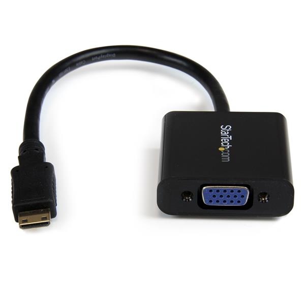 StarTech.com Adaptador Mini HDMI 19-p Macho - VGA 15-p Hembra, Negro