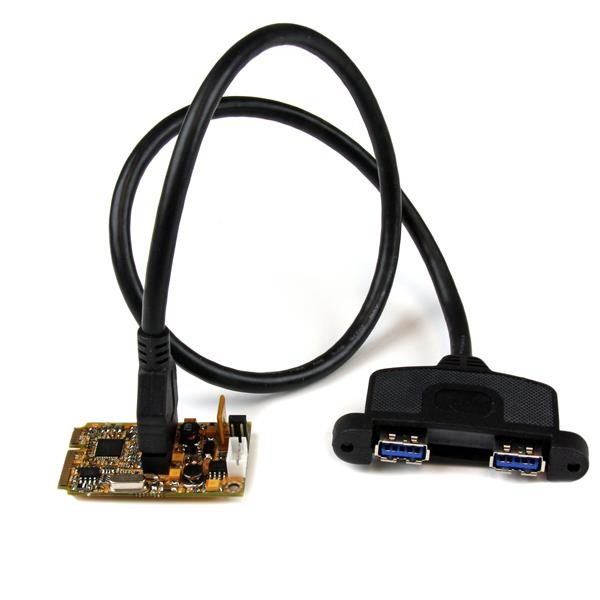 StarTech.com Tarjeta Mini PCI Express PCI-E 2 Puertos USB 3.0 SuperSpeed