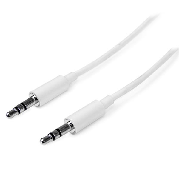 StarTech.com Cable 3.5mm Macho - 3.5mm Macho, 3 Metros, Blanco