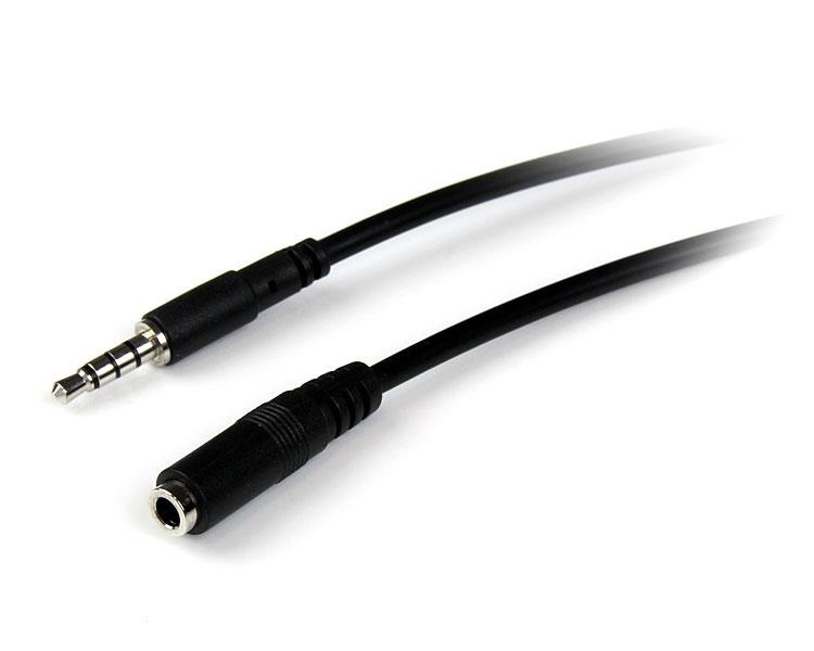Startech.com Cable 3.5mm Macho - 3.5mm Hembra, 2 Metros, Negro