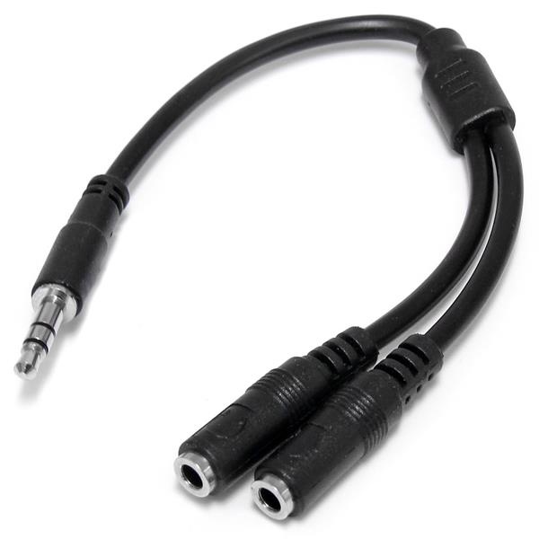 StarTech.com Adaptador Mini-Jack 3.5mm 3-pin Macho - 2x Mini-Jack 3-pin Hembra, 20cm