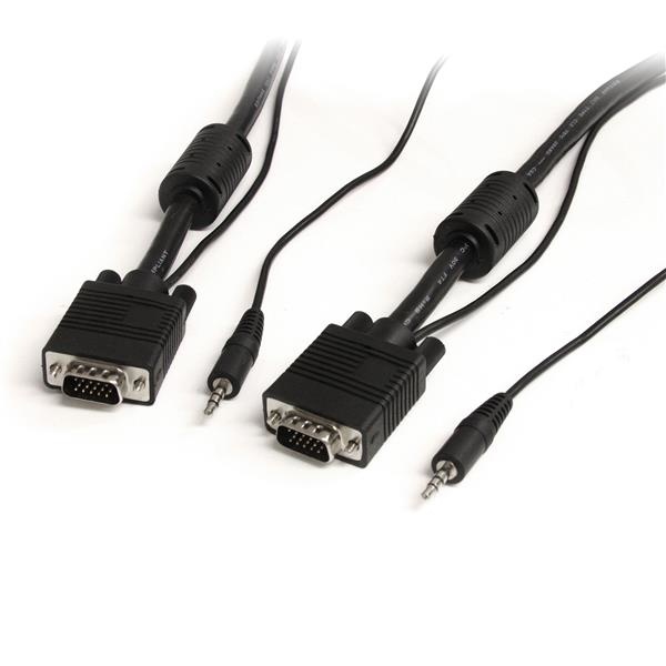 StarTech.com Cable VGA (D-Sub) + 3.5mm Macho, 7.6 Metros, Negro