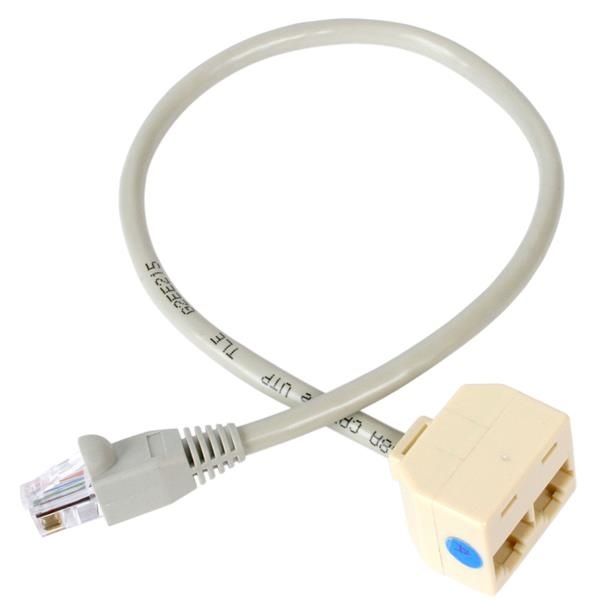 StarTech.com Cable Adaptador Splitter RJ-45 2x Hembra - 1x Macho, 33cm, Gris