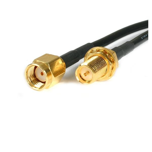 StarTech.com Cable Coaxial RP-SMA Macho - RP-SMA Hembra, 3 Metros, Negro