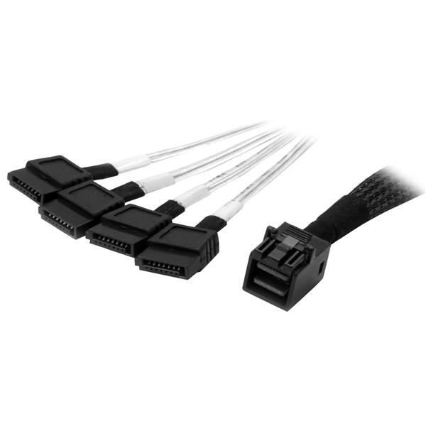 StarTech.com Cable Mini SAS Macho - 4 x SATA Macho, 1 Metro, Negro