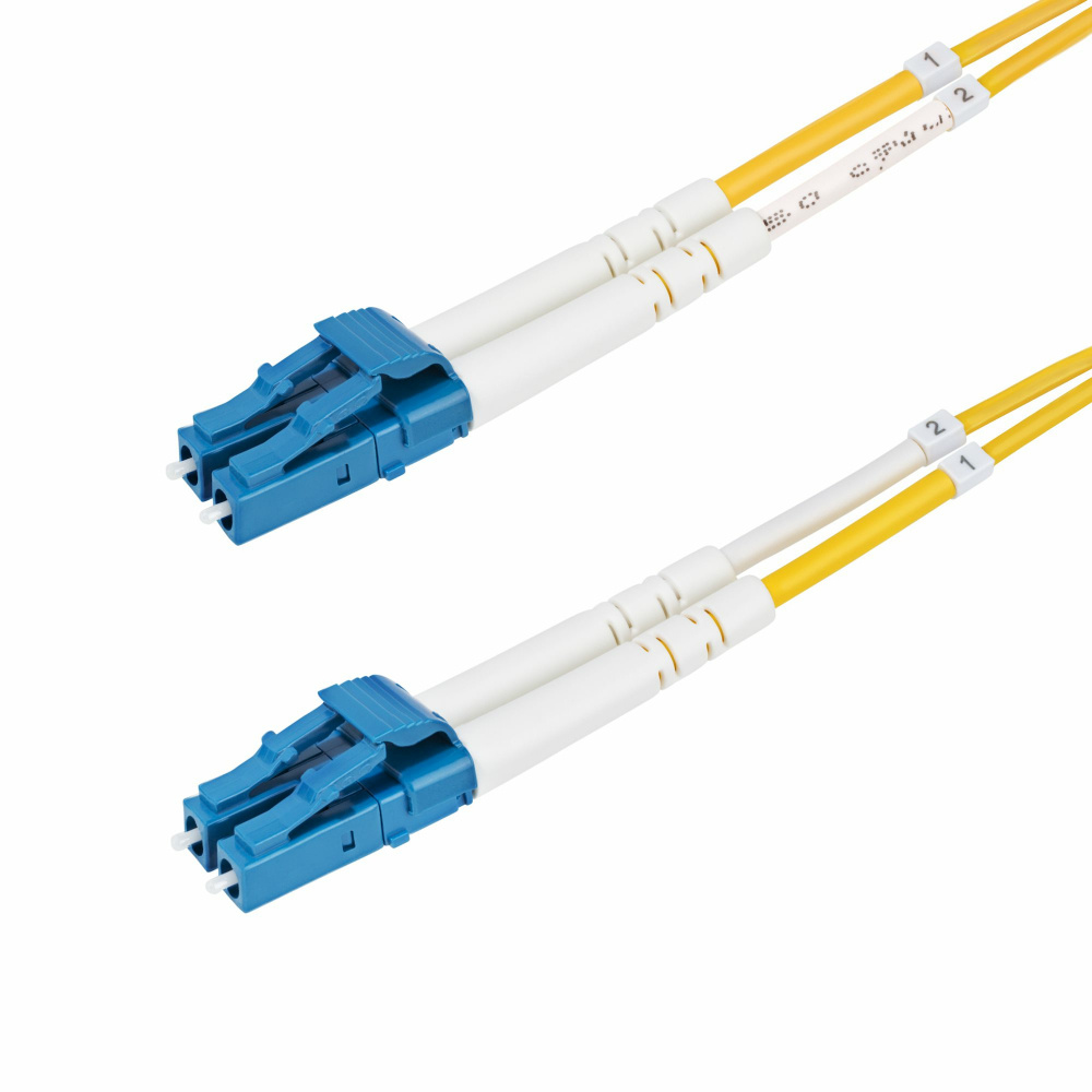 StarTech.com Cable Fibra Óptica Monomodo OS2 LC Macho - LC Macho, Núcleo 9µm, Cubierta 125µm, 50 Metros, Amarillo