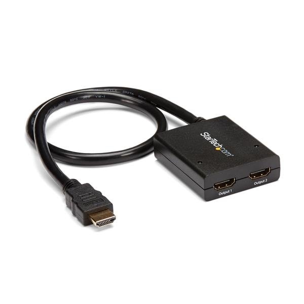 StarTech.com Divisor de Video HDMI de 2 Puertos, Splitter HDMI 4k 30Hz de 2x1 Alimentado por USB