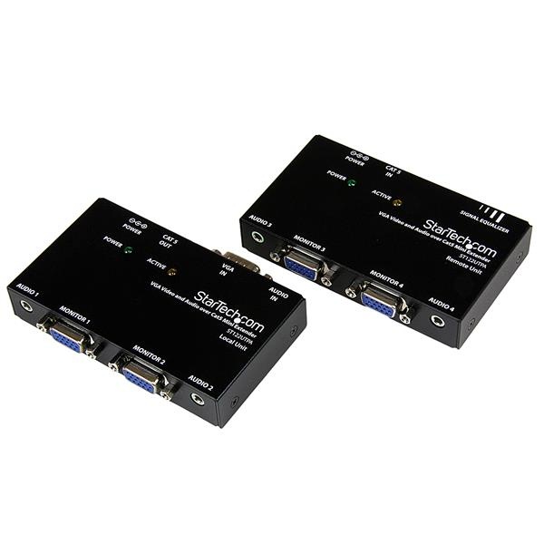 StarTech.com Extensor de Video VGA y Audio por Cable Cat5 UTP Ethernet - 4 Puertos HD15