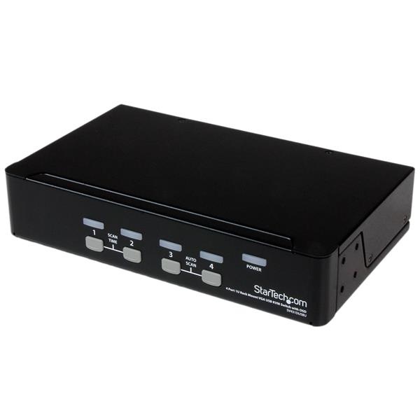 Startech.com Switch KVM, VGA/USB 2.0, 4 Puertos, 1U Rack Estante