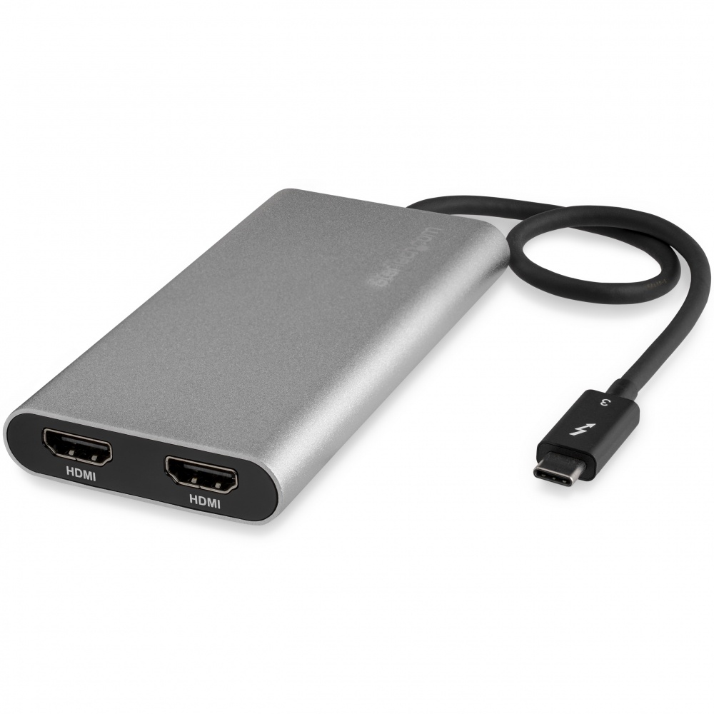 StarTech.com Adaptador de Video Thunderbolt 3 a Doble HDMI 4K, 60Hz, Plata