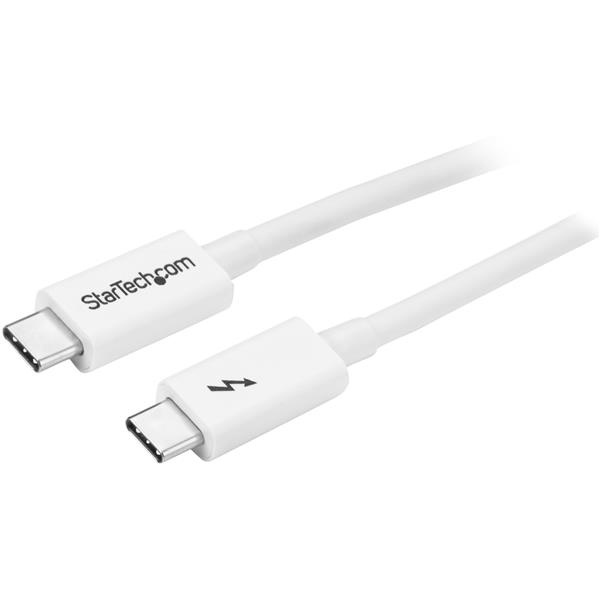 StarTech.com Cable Thunderbolt 3 USB-C Macho - Thunderbolt 3 USB-C Macho, 1 Metro Blanco, para MacBook Pro
