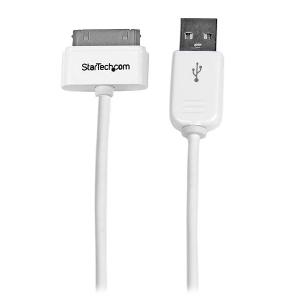 StarTech.com Cable USB A 2.0 - Apple 30-p, 30cm, Blanco, para iPod/iPhone/iPad