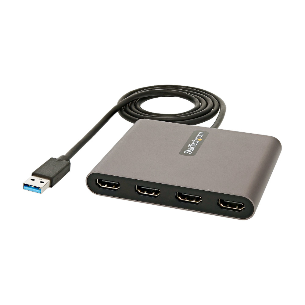 StarTech.com Adaptador USB 3.0 Macho - 4x HDMI Hembra, Gris