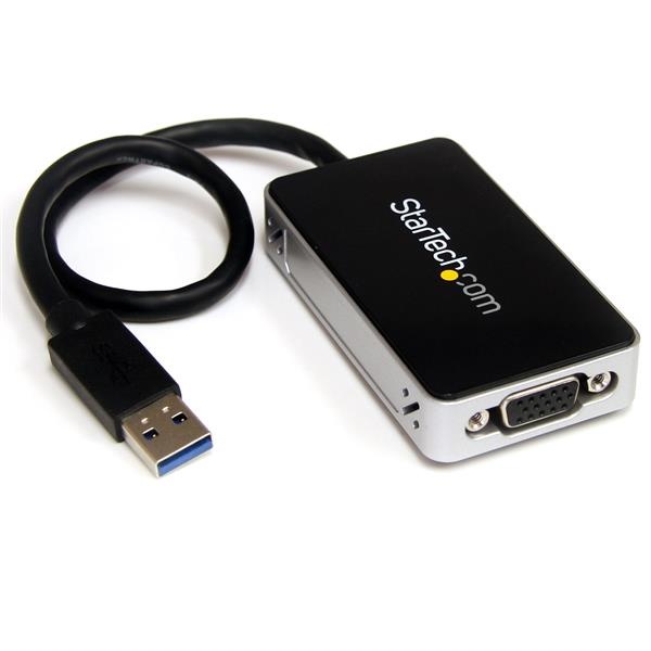 StarTech.com Adaptador VGA Hembra - USB 3.0 Macho, Negro