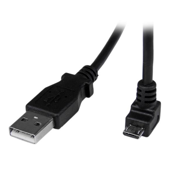StarTech.com Cable USB 2.0 para Teléfono Móvil, USB A - Micro USB B, Ángulo Hacia Abajo, 1 Metro