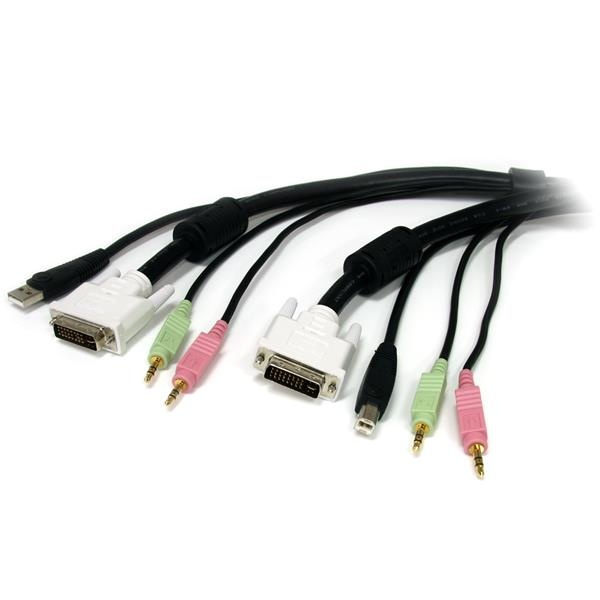 StarTech.com Cable KVM 4 en 1, 1.83 Metros, Negro