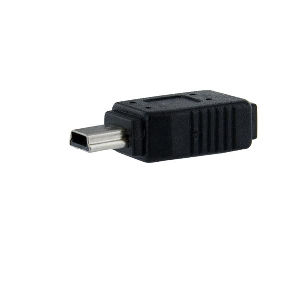 StarTech.com Adaptador Micro USB B Hembra - mini USB B Macho, Negro