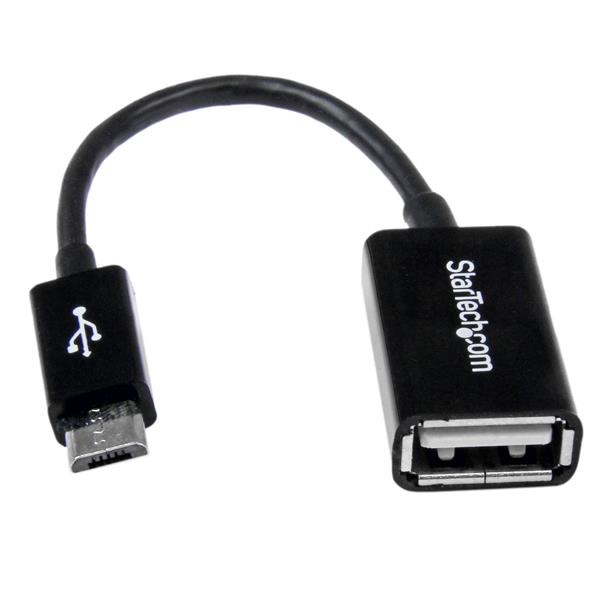 StarTech.com Cable Adaptador Micro USB Macho - USB A Hembra, 12cm, Negro