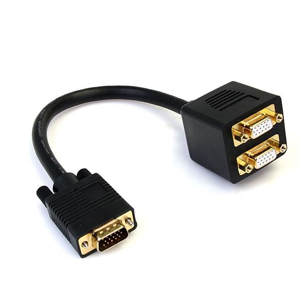 StarTech.com Adaptador VGA Macho - 2x VGA Hembra, 30cm, Negro