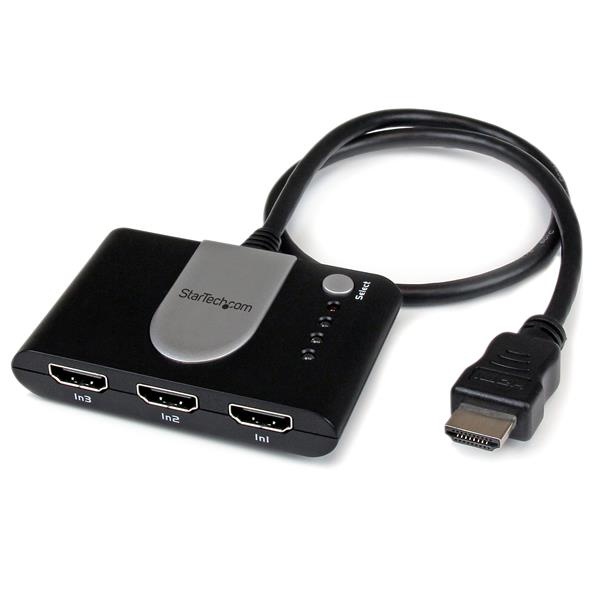 StarTech.com Conmutador Automático de Video HDMI, 3 Puertos