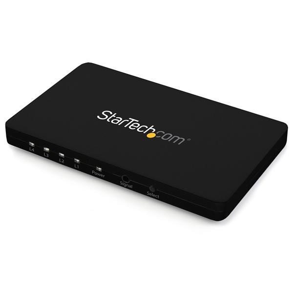StarTech.com Switch Automático HDMI de 4 Puertos con Chasís de Aluminio y MHL, Conmutador 4K 30Hz