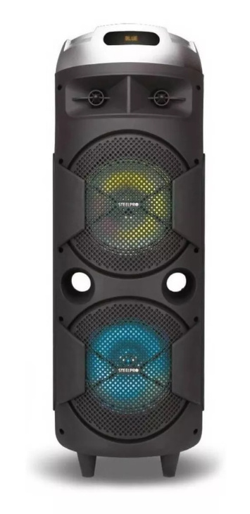 Steelpro Bafle Bazzoka, Bluetooth, Inalámbrico, 200W RMS, USB, Negro