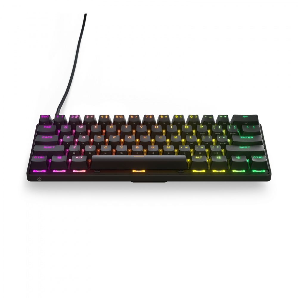 Teclado Gamer Steelseries Apex Pro Mini LED RGB 60%, Teclado Mecánico, OmniPoint 2.0, Alámbrico, USB, Negro, Inglés 