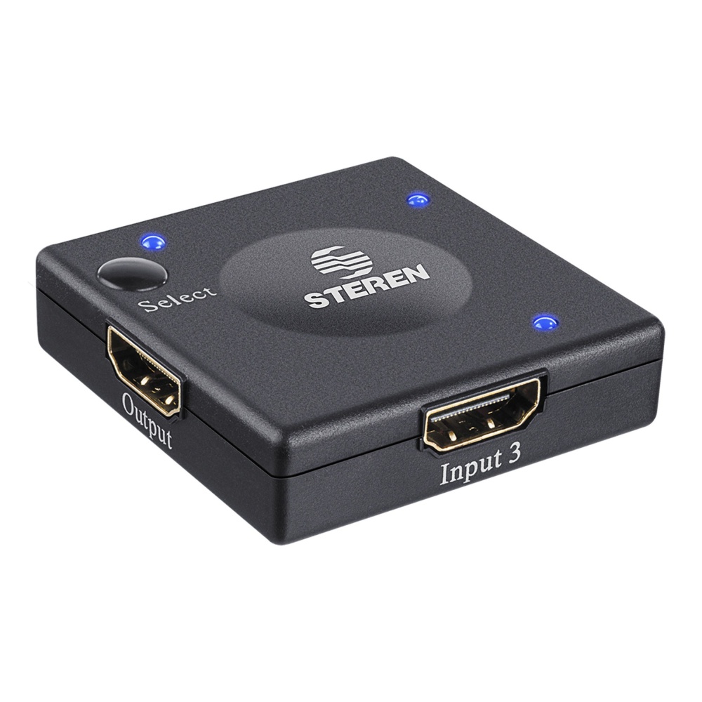 Steren Selector HDMI, 3 x HDMI Entrada, 1 x HDMI Salida