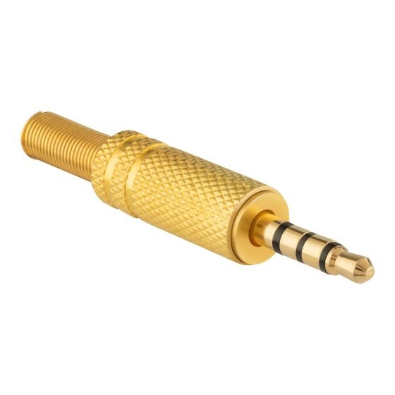 Steren Conector de Audio TRRS 3.5mm Macho, Oro