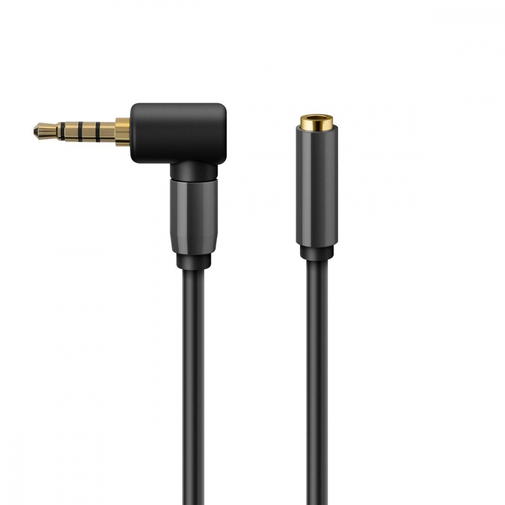 Steren Cable Extensión AUX TRRS 3.5mm Macho - 3.5mm Hembra, 1 Metro, Negro