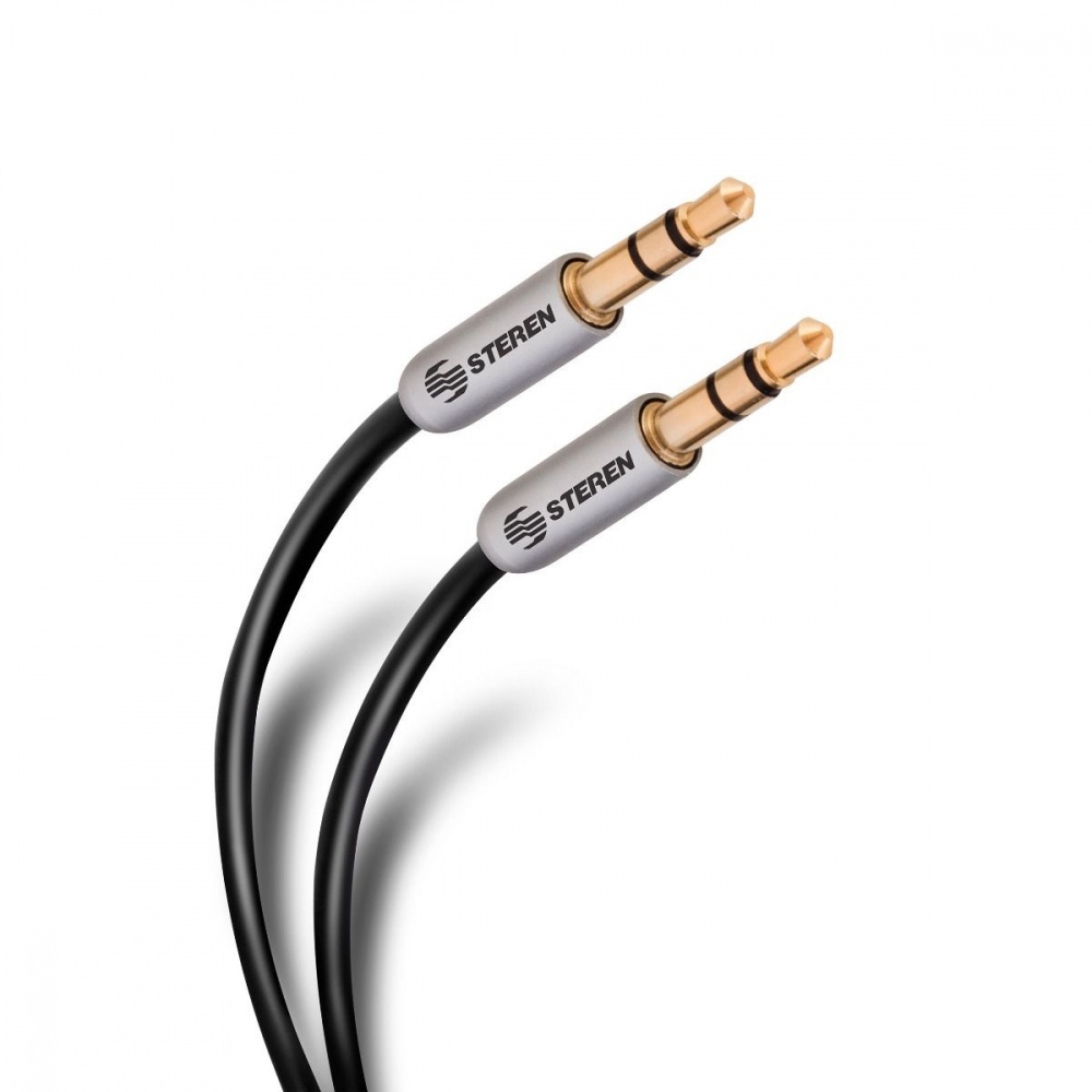 Steren Cable AUX 3.5mm Macho - 3.5mm Macho, 90cm, Negro