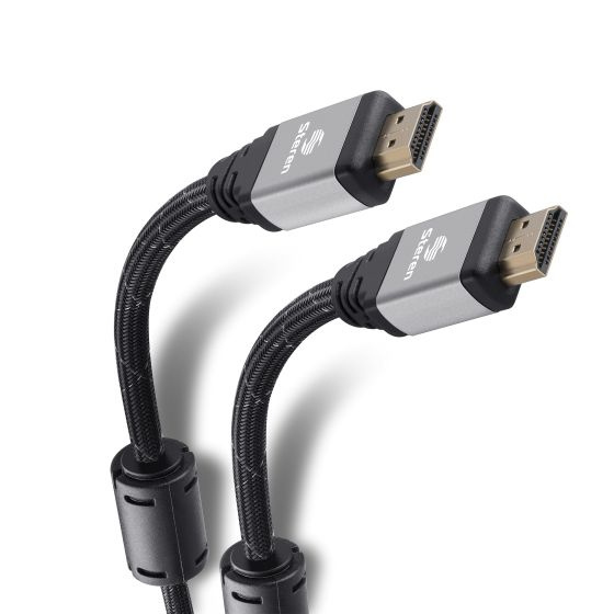 Steren Cable HDMI con Filtros de Ferrita HDMI Macho - HDMI Macho, 4K, 60Hz, 15 Metros, Negro/Gris