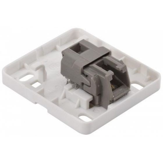 Steren Caja Roseta 300-155, 1 Puerto, Blanco/Gris