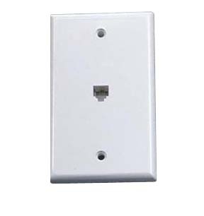 Steren Placa de Pared, RJ-11, 1 Puerto, Blanco