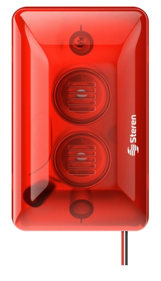 Steren Sirena con Luz Estroboscópica ALA-140, Alámbrico, 120dB, Rojo