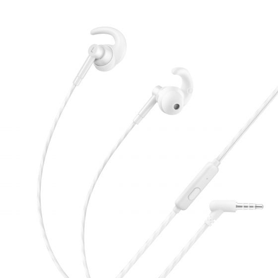 Steren Audífonos Intrauriculares Deportivos con Micrófono AUD-356S, Alámbrico, 1.2 Metros, 3.5mm, Blanco