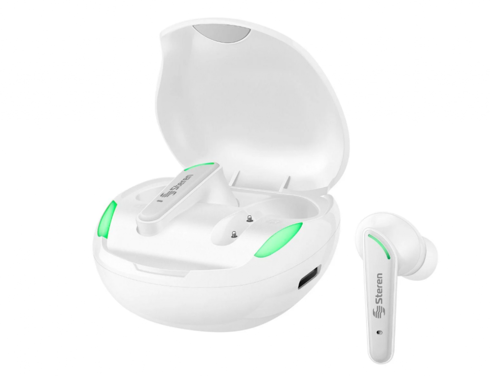 Steren Audífonos Intrauriculares con Micrófono AUD-7410BL, Inalámbrico, Bluetooth, Blanco