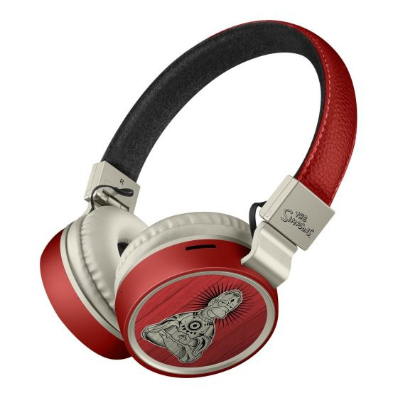 Steren Audífonos con Micrófono AUD-800 The Simpsons Homero, Bluetooth, Inalámbrico, USB, Rojo