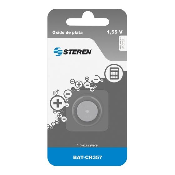 Steren Pila de Botón SR44 BAT-CR357, 1.55V