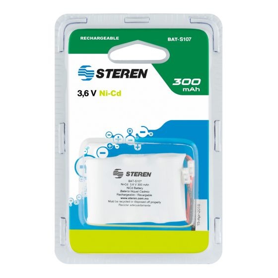 Steren Pila Telefónica Recargable AA, 3.6V, 1 Pieza