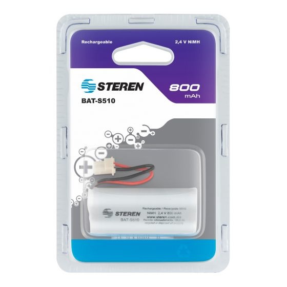 Steren Batería de Litio para Teléfono, 2.4 V, 800mAh 
