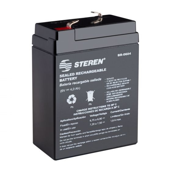 Steren Batería Sellada BR-0604, VRLA, 6V, 4000mAh 