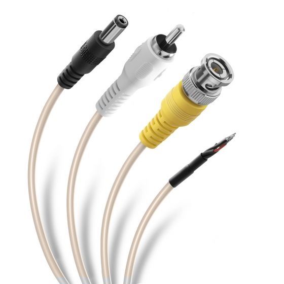 Steren Cable CCTV para Señal y Alimentación, RCA, BNC, 30cm, Champán